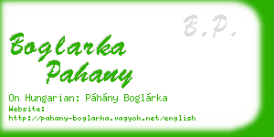 boglarka pahany business card