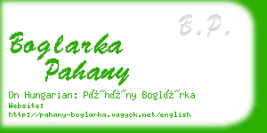 boglarka pahany business card